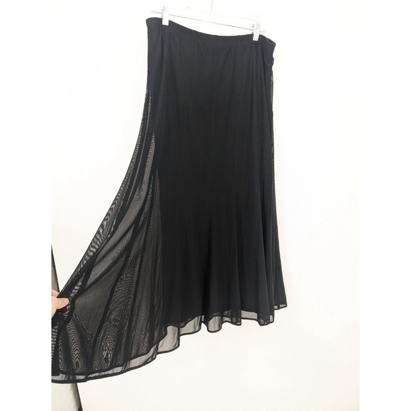 J Jill‎ Black Mesh Sheer Maxi Skirt Womens Medium - Picture 5 of 10